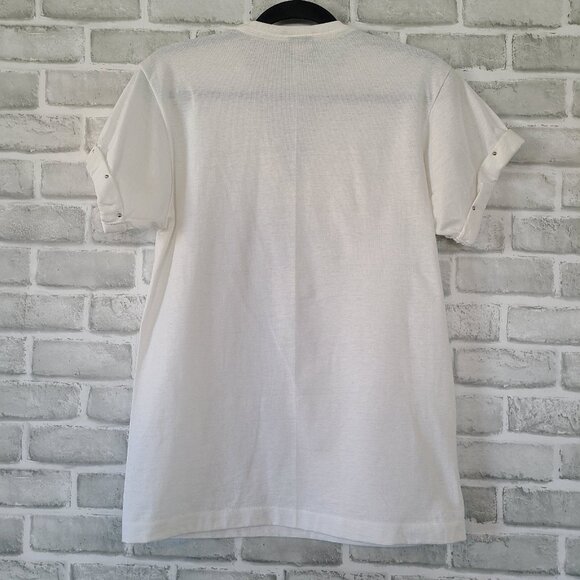 Vintage Tony Ward Rare Xperiance Western TShirt Sz S Fringe Conchos Leather Stud - Picture 3 of 10